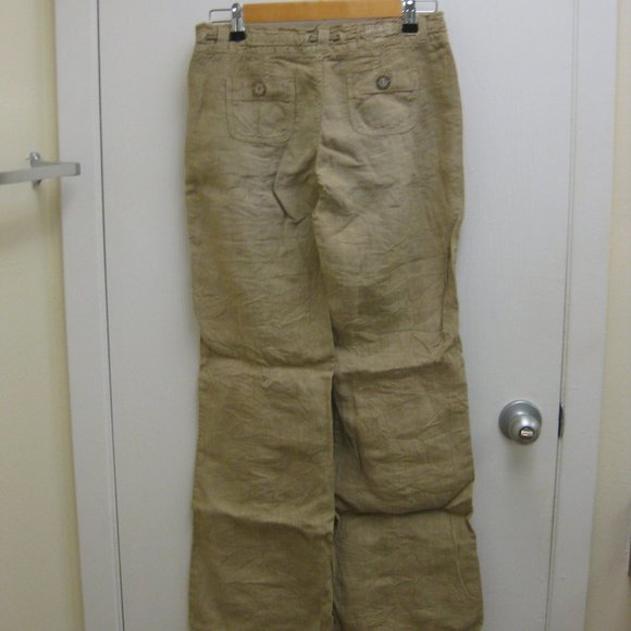 NWT Guess tan khaki linen pants 24 - Picture 5 of 7